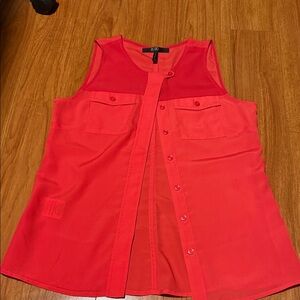 BCBG Vibrant coral color Sleeveless Blouse